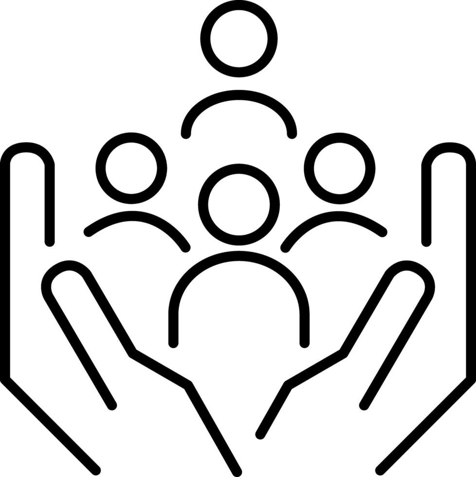 People group Outline, Logo Community simple Design vector