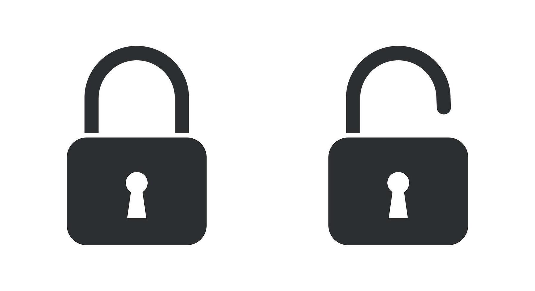 Lock and unlock icons vector