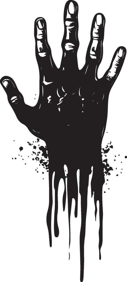 Zombie hand for halloween clean simple black vector
