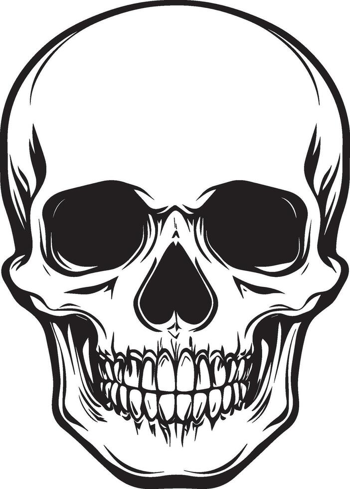 Scarry Halloween skull linear black vector