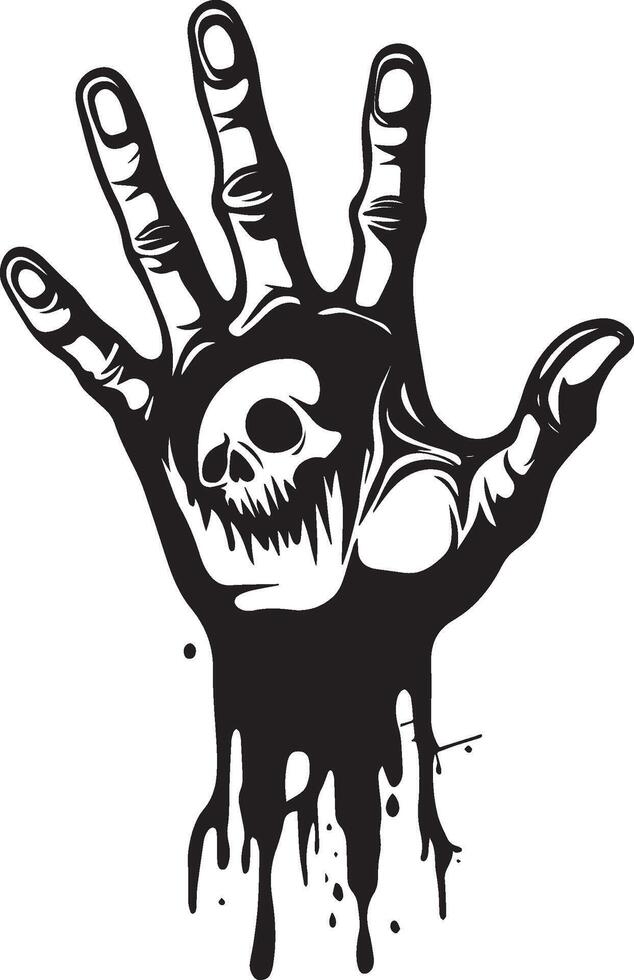 Zombie hand for halloween clean simple black vector