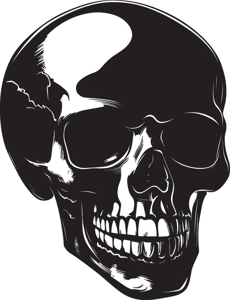 Halloween skull silhouette black vector