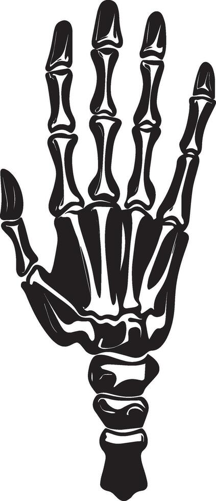 Skeleton hand for halloween silhouette black vector