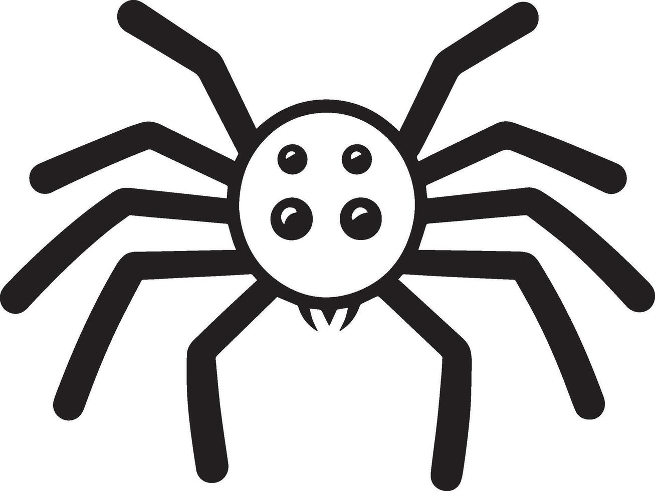 Hallowen spider linear black vector
