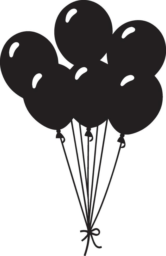 Batch of balloon clean simple black vector
