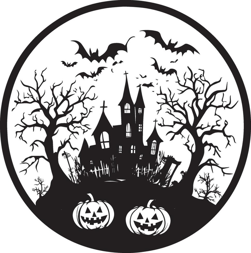Halloween banner silhouette black vector