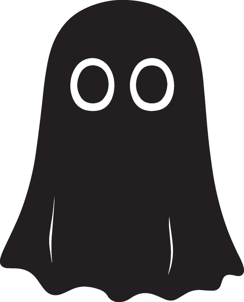 cute halloween ghost silhouette black vector