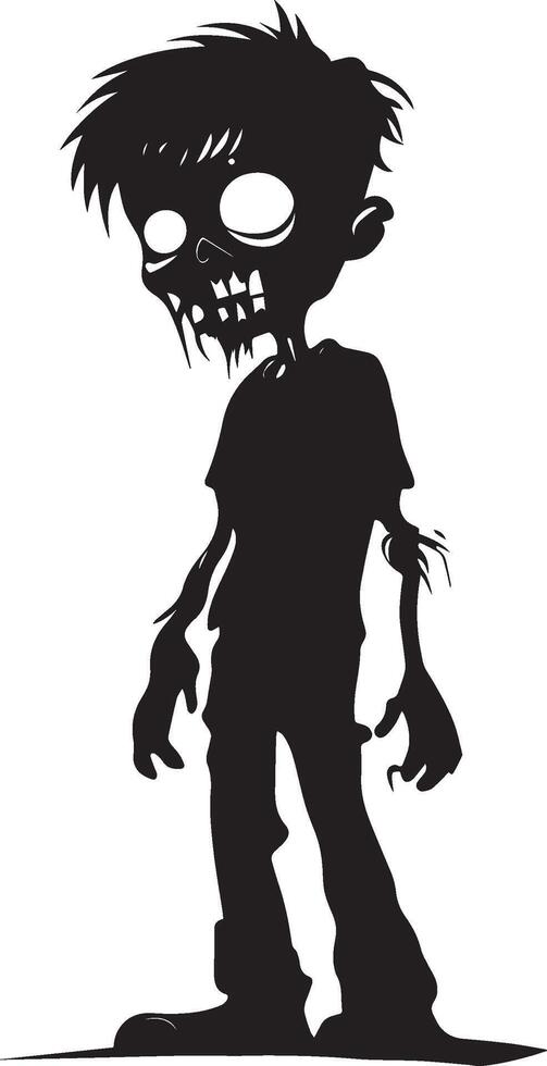 Halloween zombie simple silhouette black vector