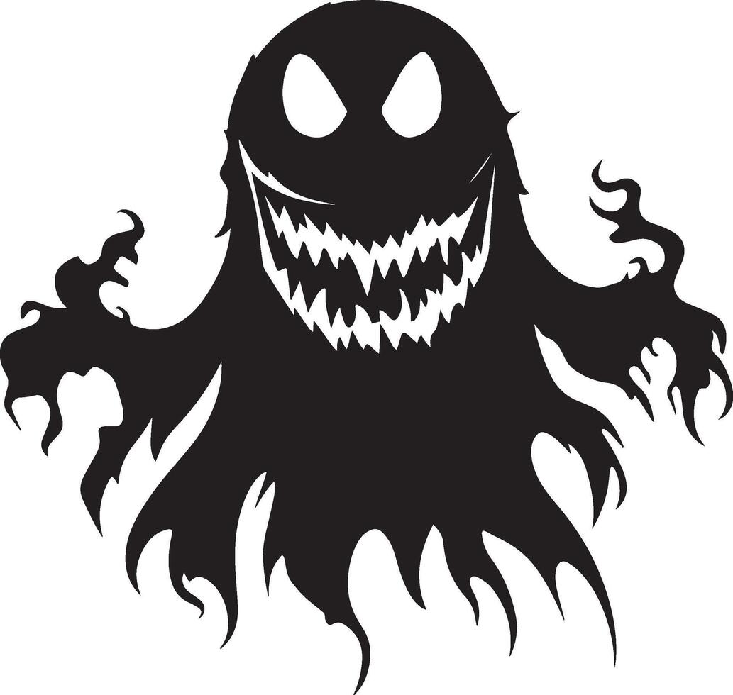 Cartoon Halloween Ghoul clean simple black vector