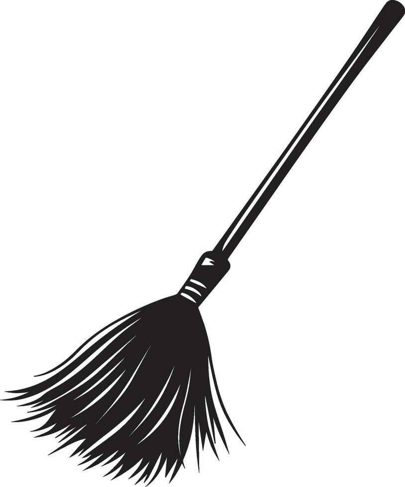 Broom clean simple silhouette black vector