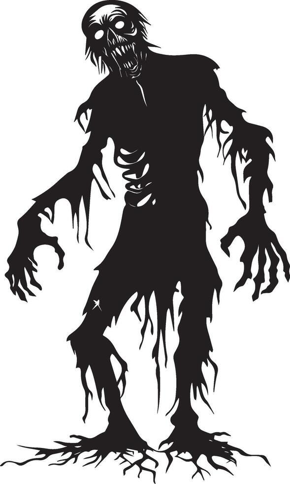 Scary Halloween Ghoul silhouette black vector