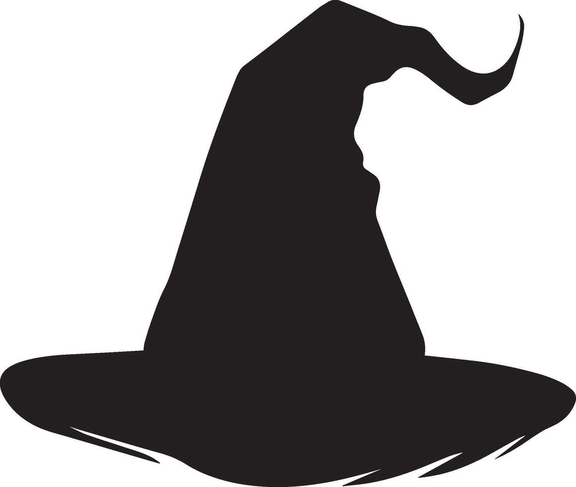 Halloween Witch hat clean simple silhouette black vector
