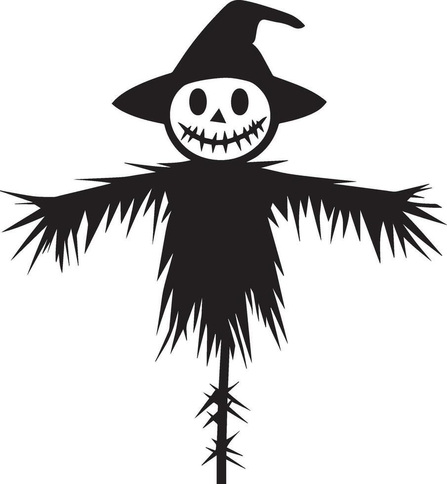 Scarecrow Halloween Monster clean simple black vector