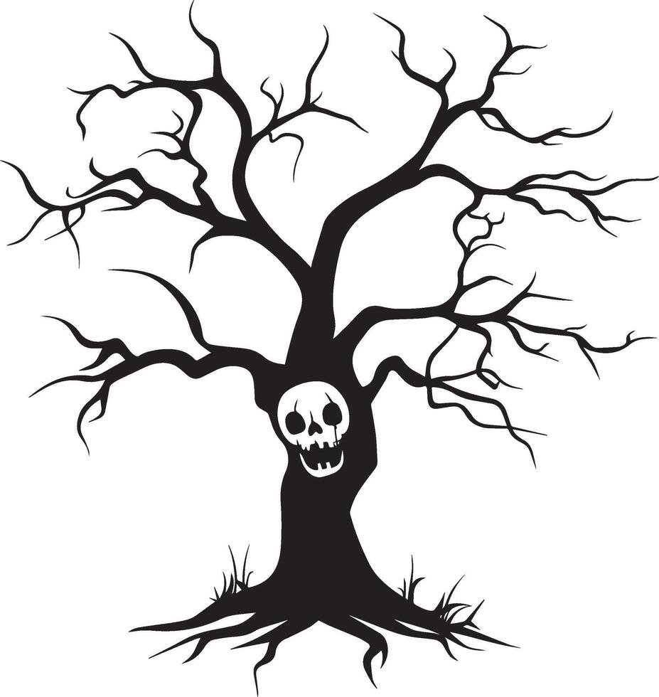 Halloween Dead tree clean simple black vector