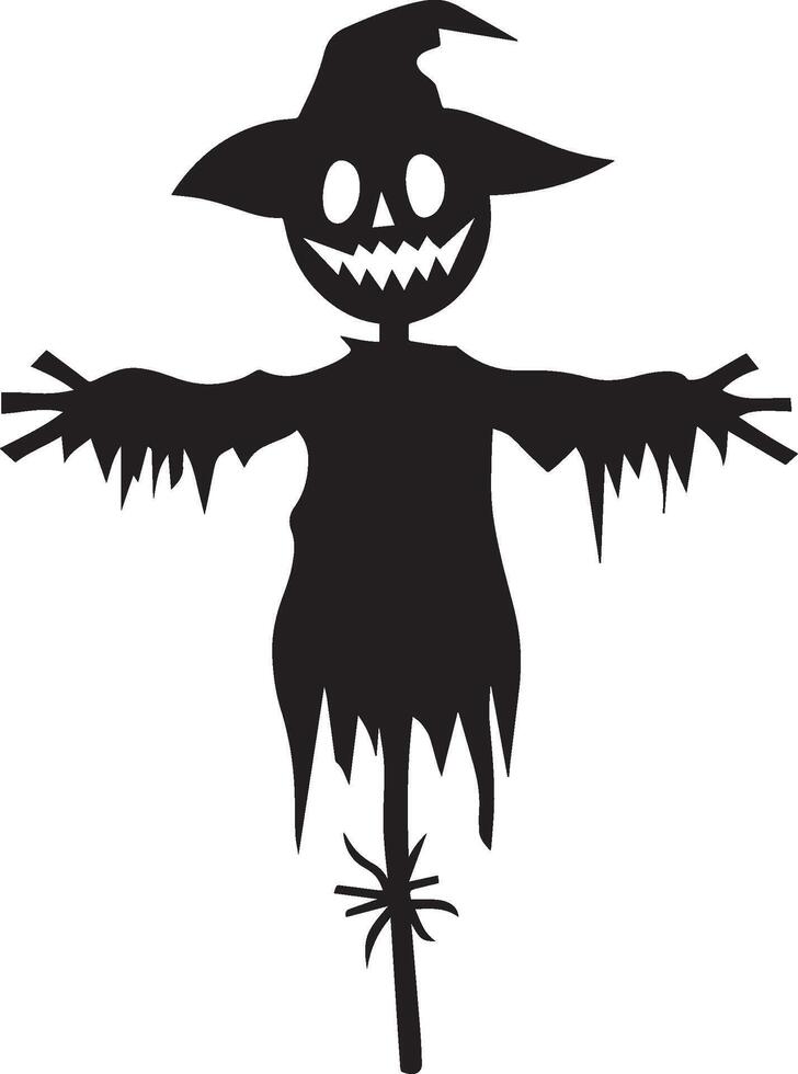 Halloween Scarecrow clean simple black vector