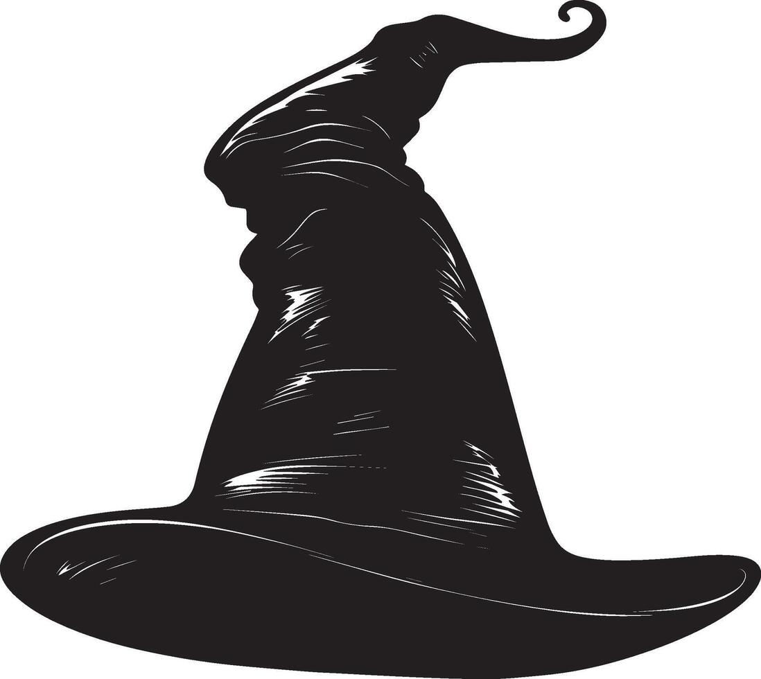 Halloween Witch hat clean simple silhouette black vector