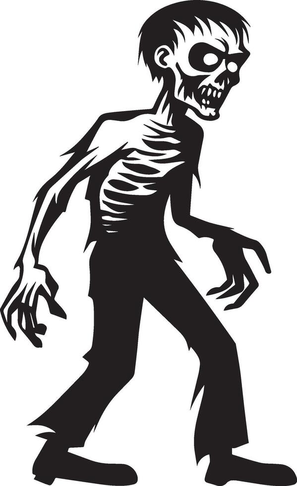 Halloween walking zombie clean simple black vector
