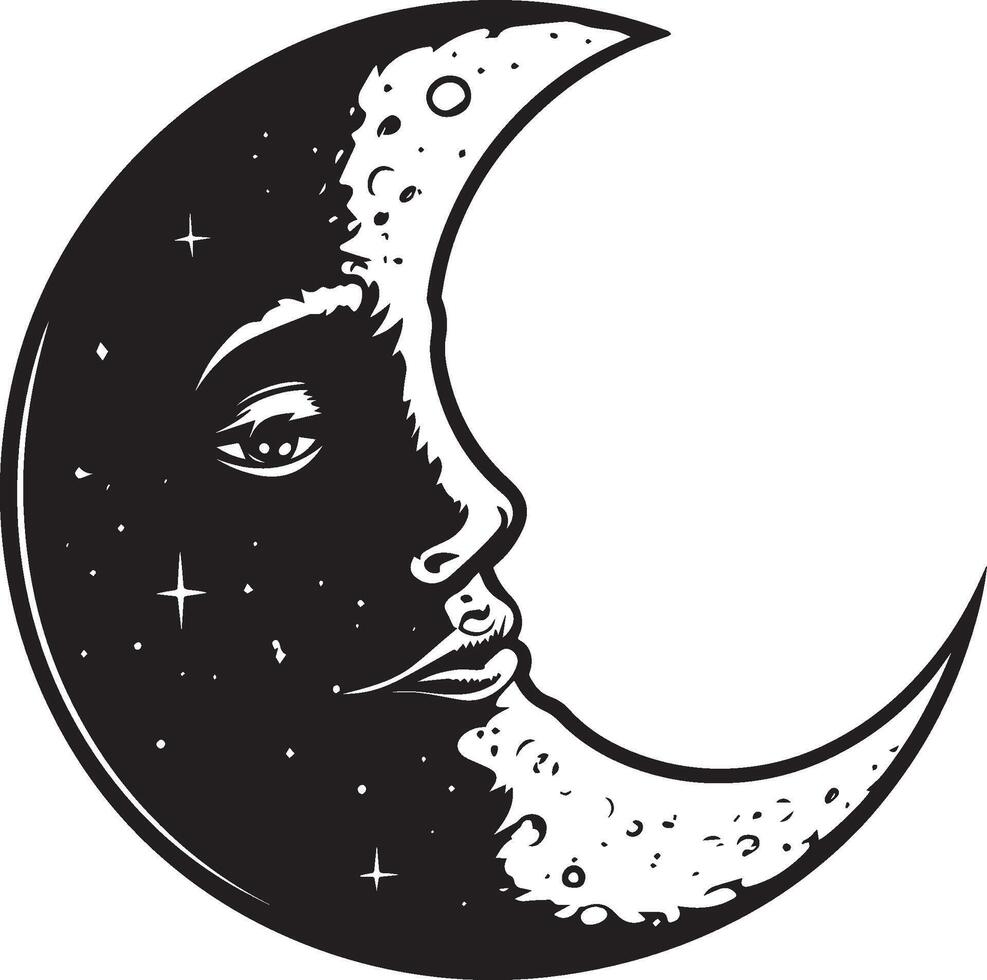 Moon linear black vector