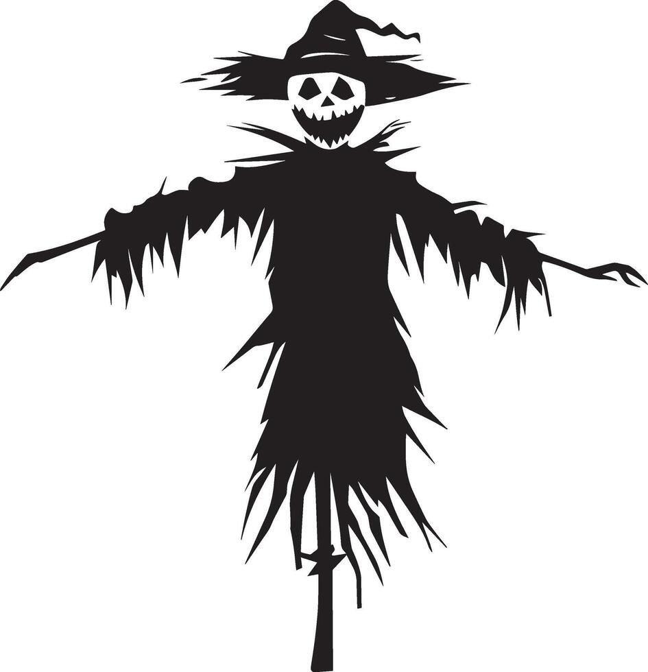 Scarecrow silhouette black vector