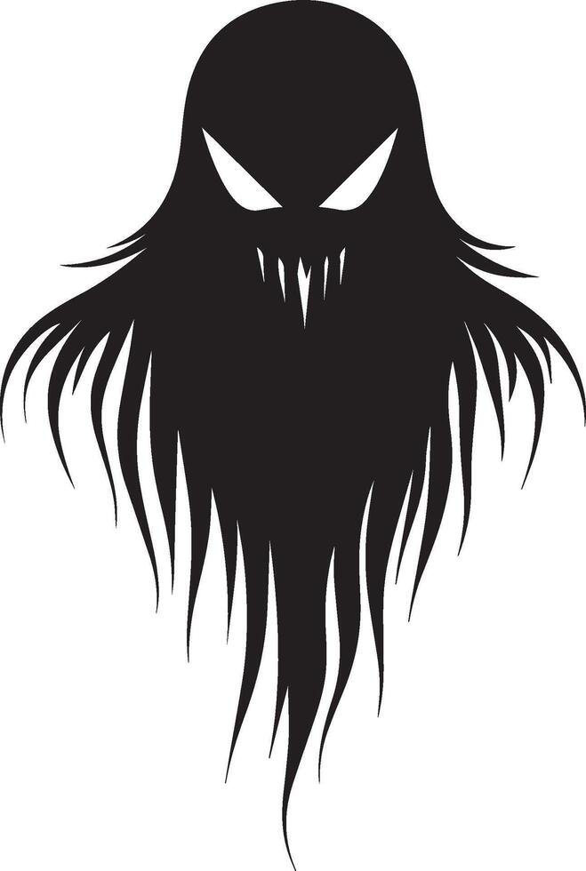 halloween flying evil spirit clean simple black vector