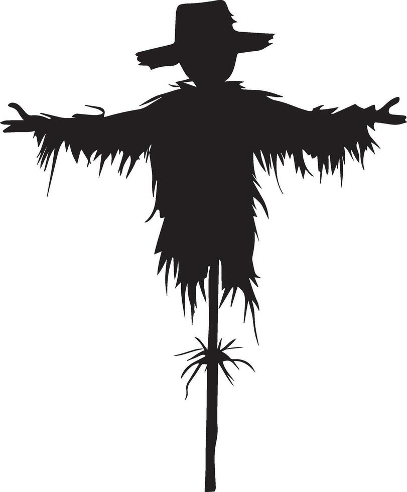 Scarecrow silhouette black vector