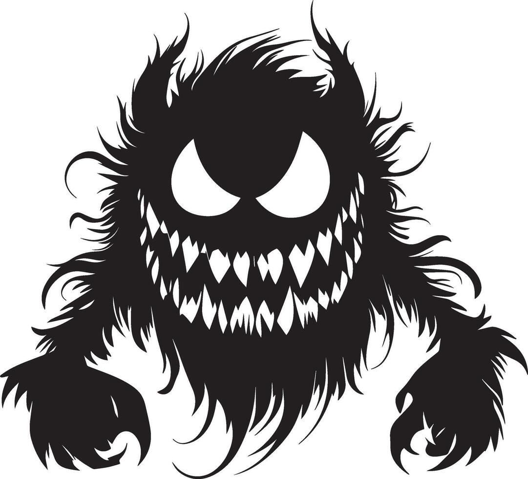 scary halloween monster silhouette black vector