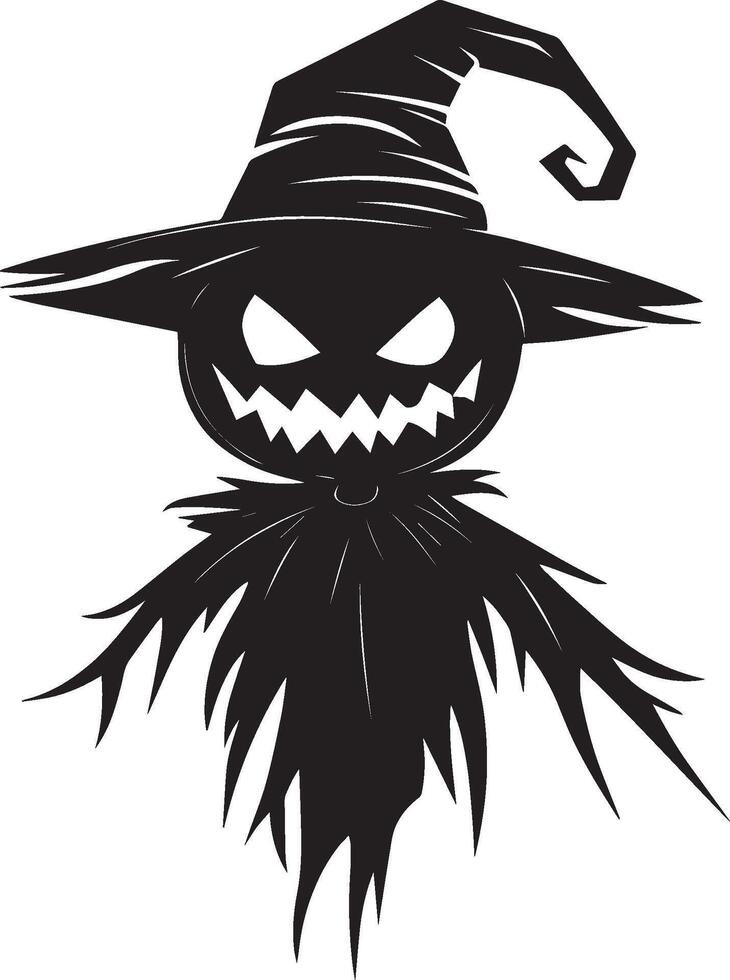 Scarecrow Halloween Monster clean simple black vector