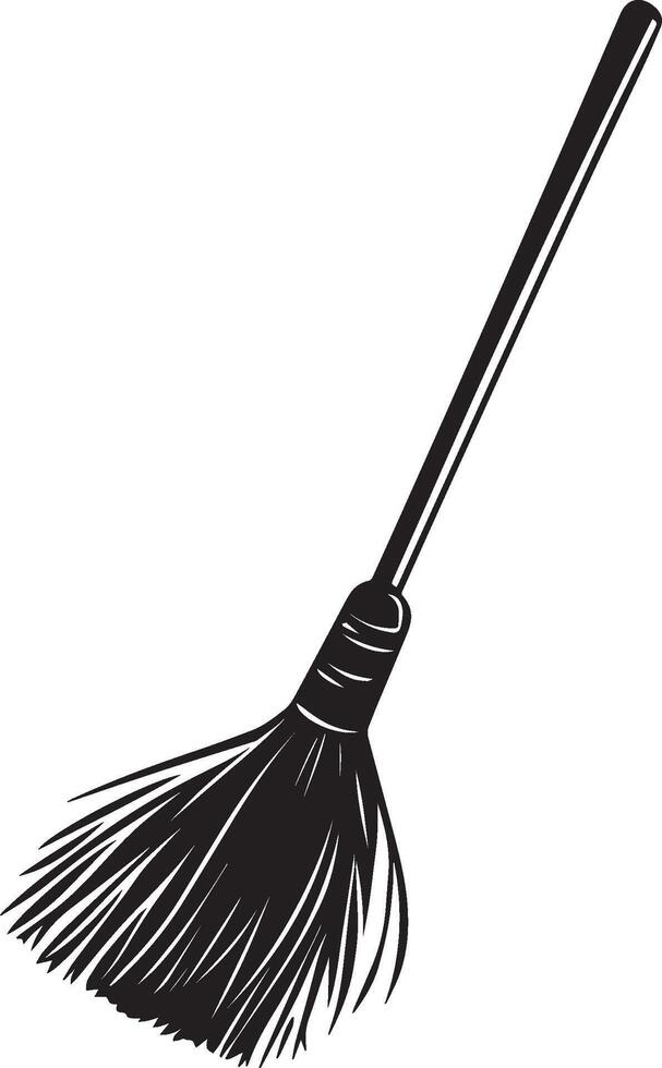 Broom clean simple silhouette black vector