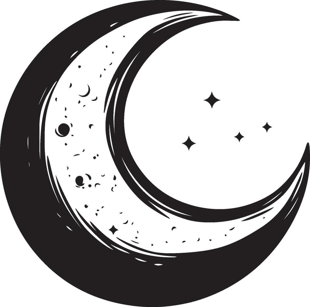 Moon linear black vector