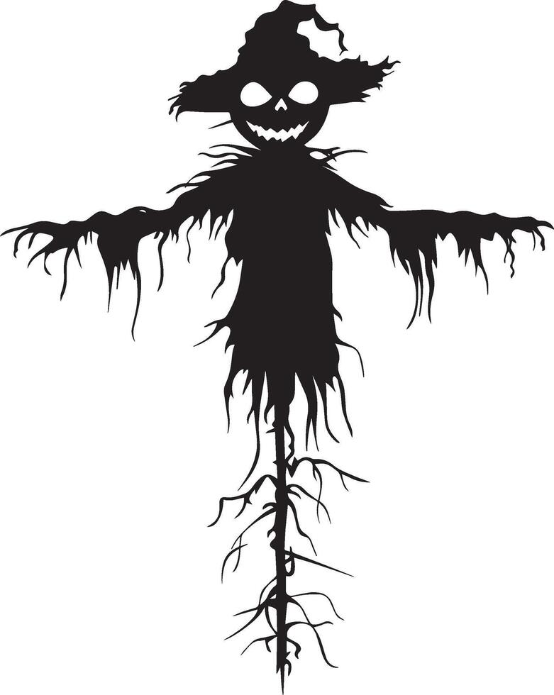 Scarecrow Halloween Monster silhouette black vector
