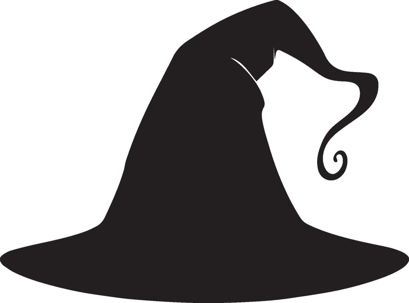 Halloween Witch hat clean simple black vector