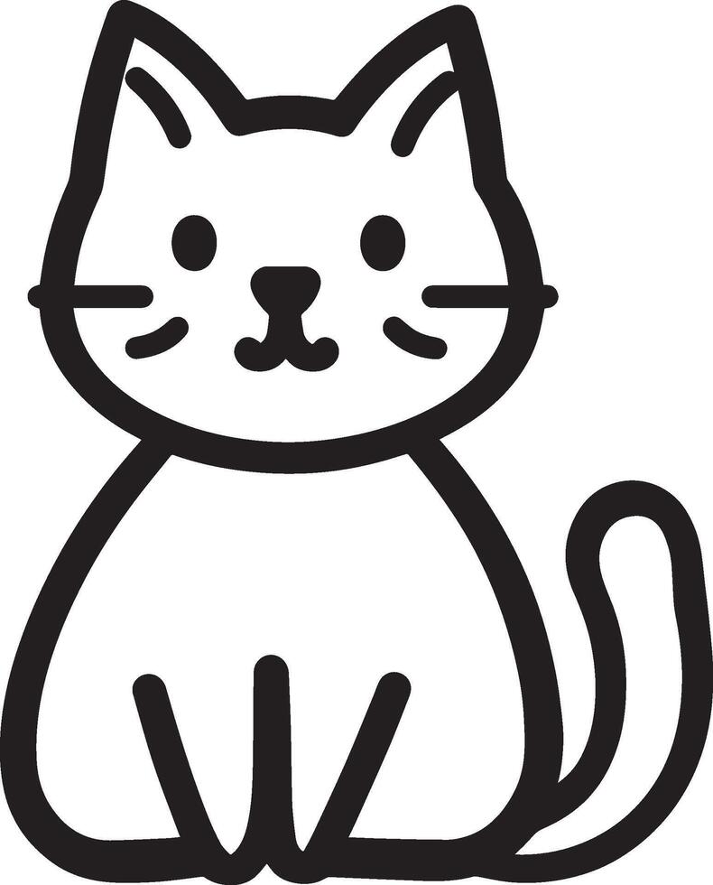 Cat linear black vector