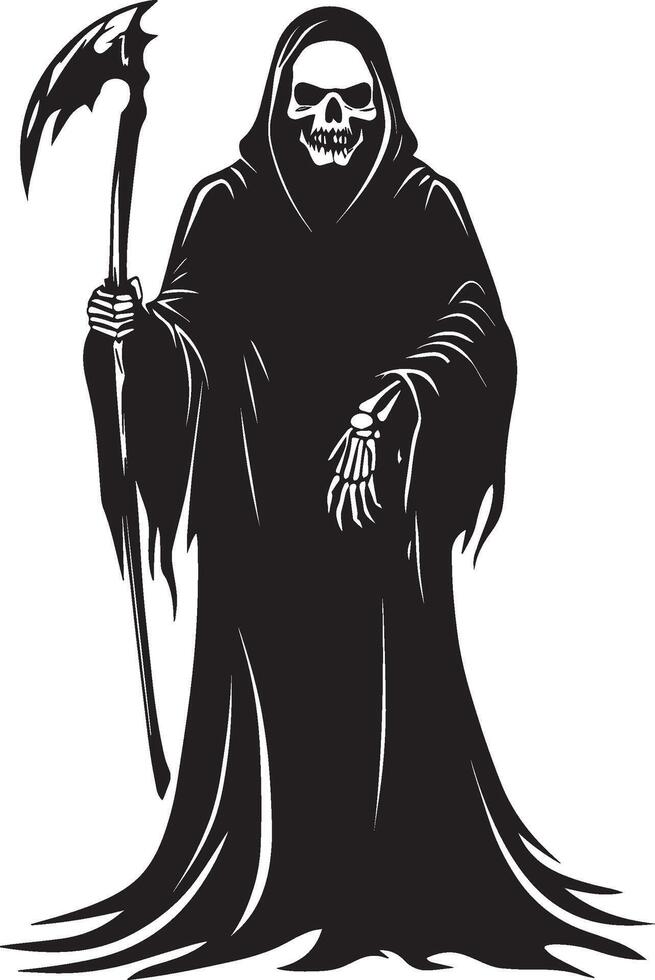 Grim Reaper clean simple black vector
