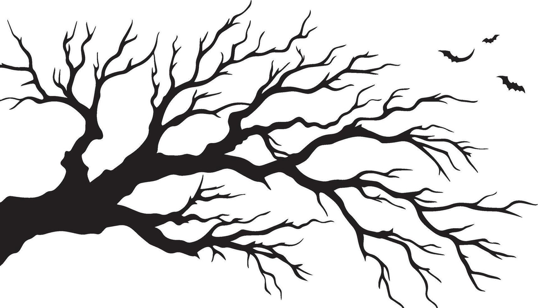 Halloween Branch tree simple silhouette vector