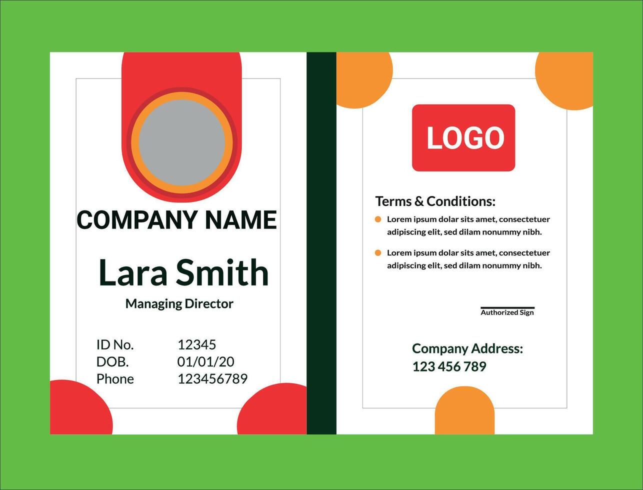 Unique ID card design vector