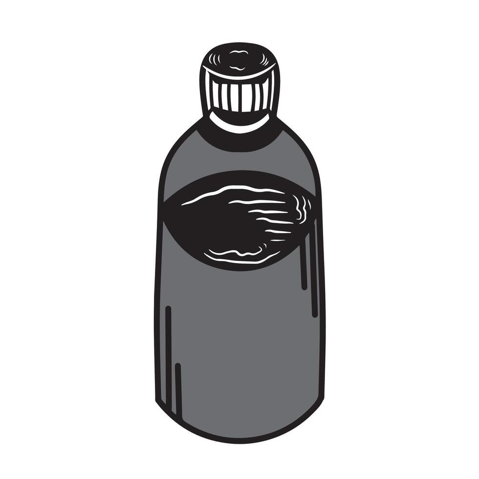 metal syrup bottle icon, cough syrup bottle vector