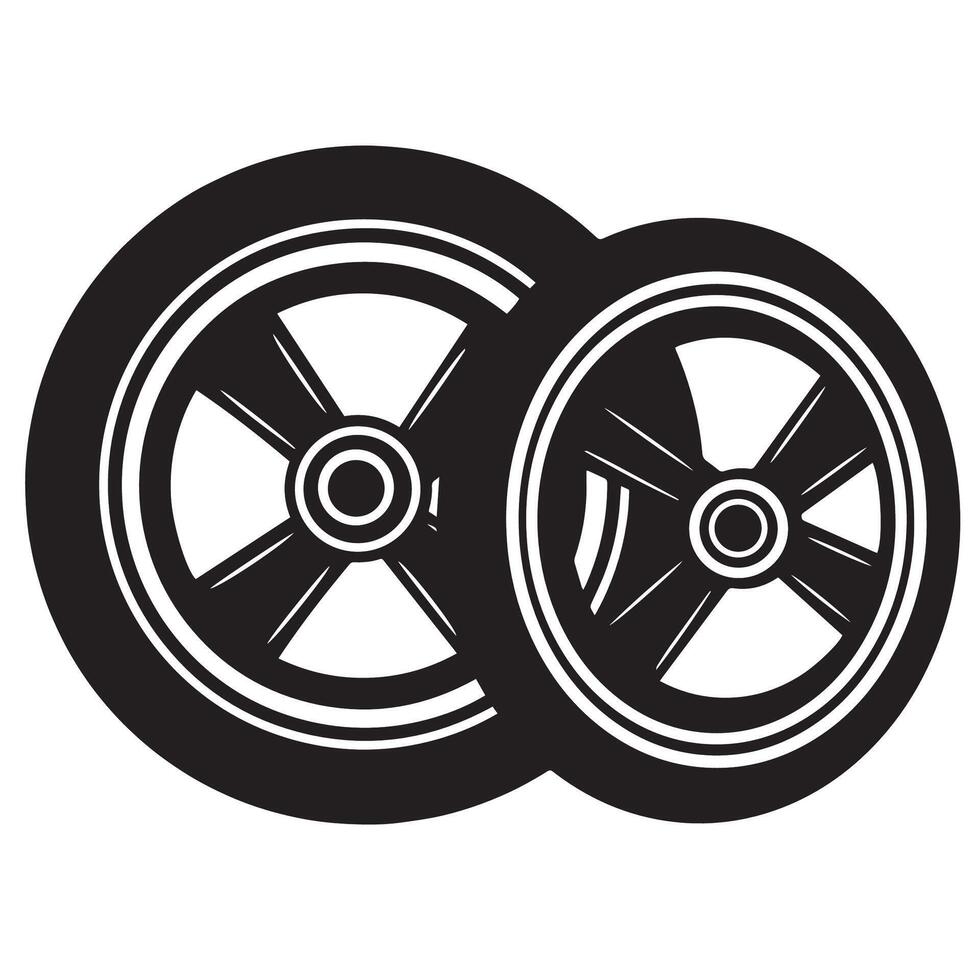 tire icon simple style, two tire icon illustration vector