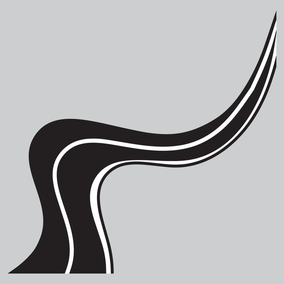 winding uphill path shape, road illustration, road path. vector