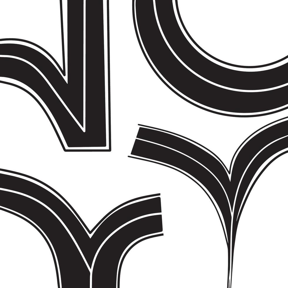 Sharply curved road symbol. sharp highways and highways, sharp direction sign illustration on white background. vector