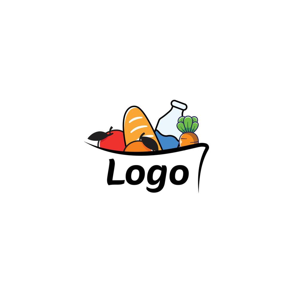 Logo design for grocery online store vector
