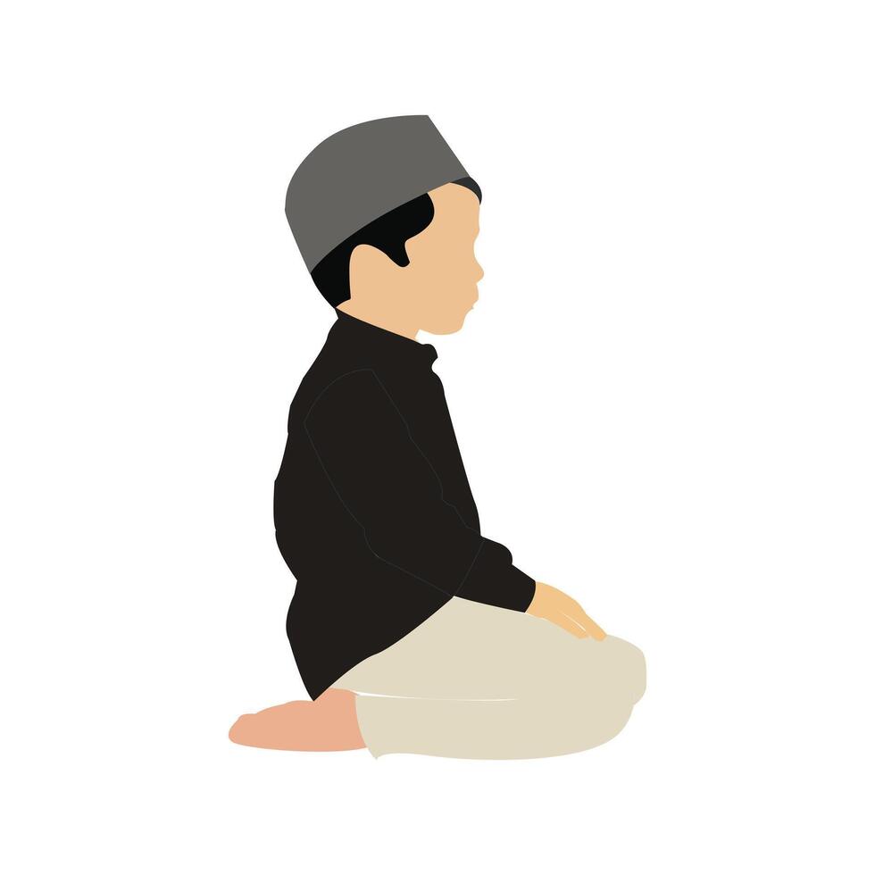 Muslim little boy vector
