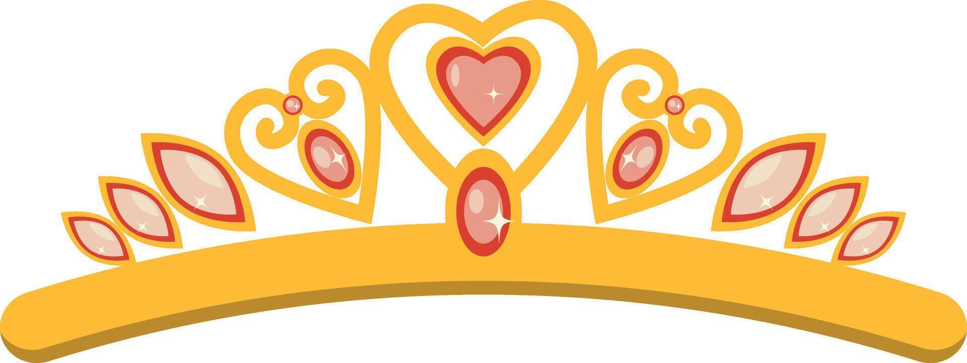 Gold Crown Illustration with Cartoon Design vector