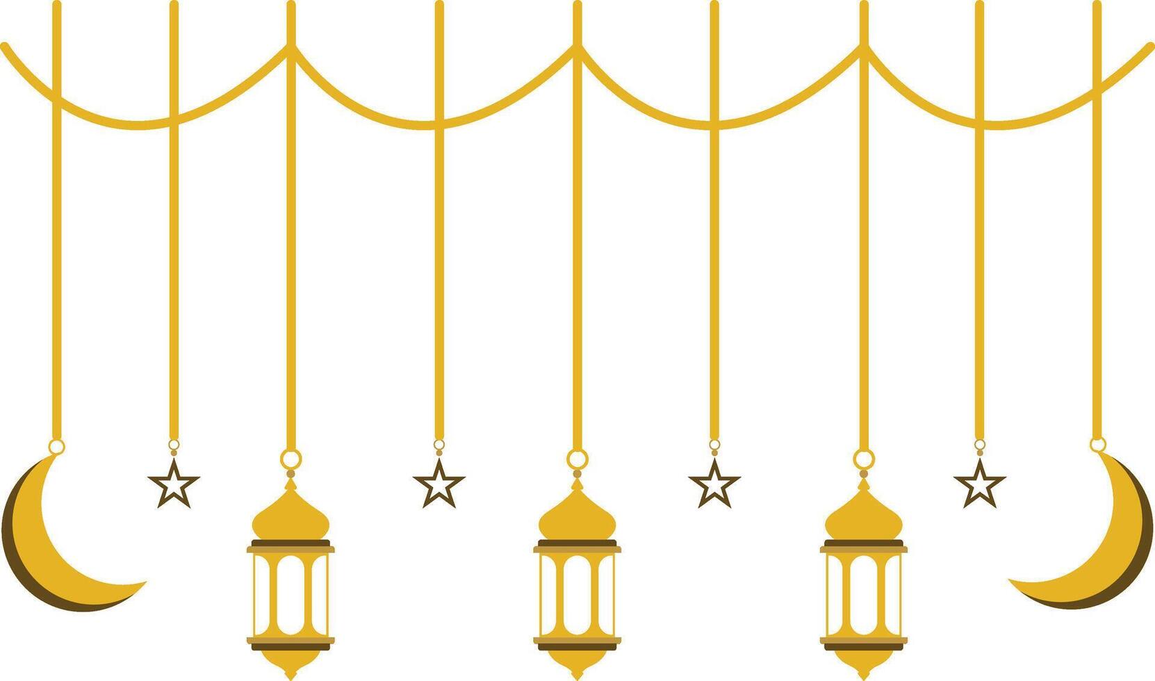 Arabic Ramadan Hanging Lantern Icon on White Background vector