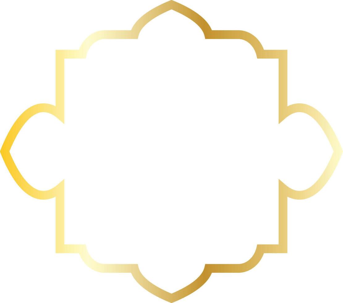 Islamic Ramadan Gold Frame with Geometric Design Style vector