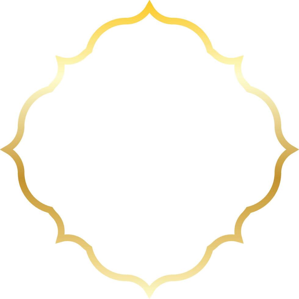Islamic Ramadan Gold Frame with Geometric Design Style vector