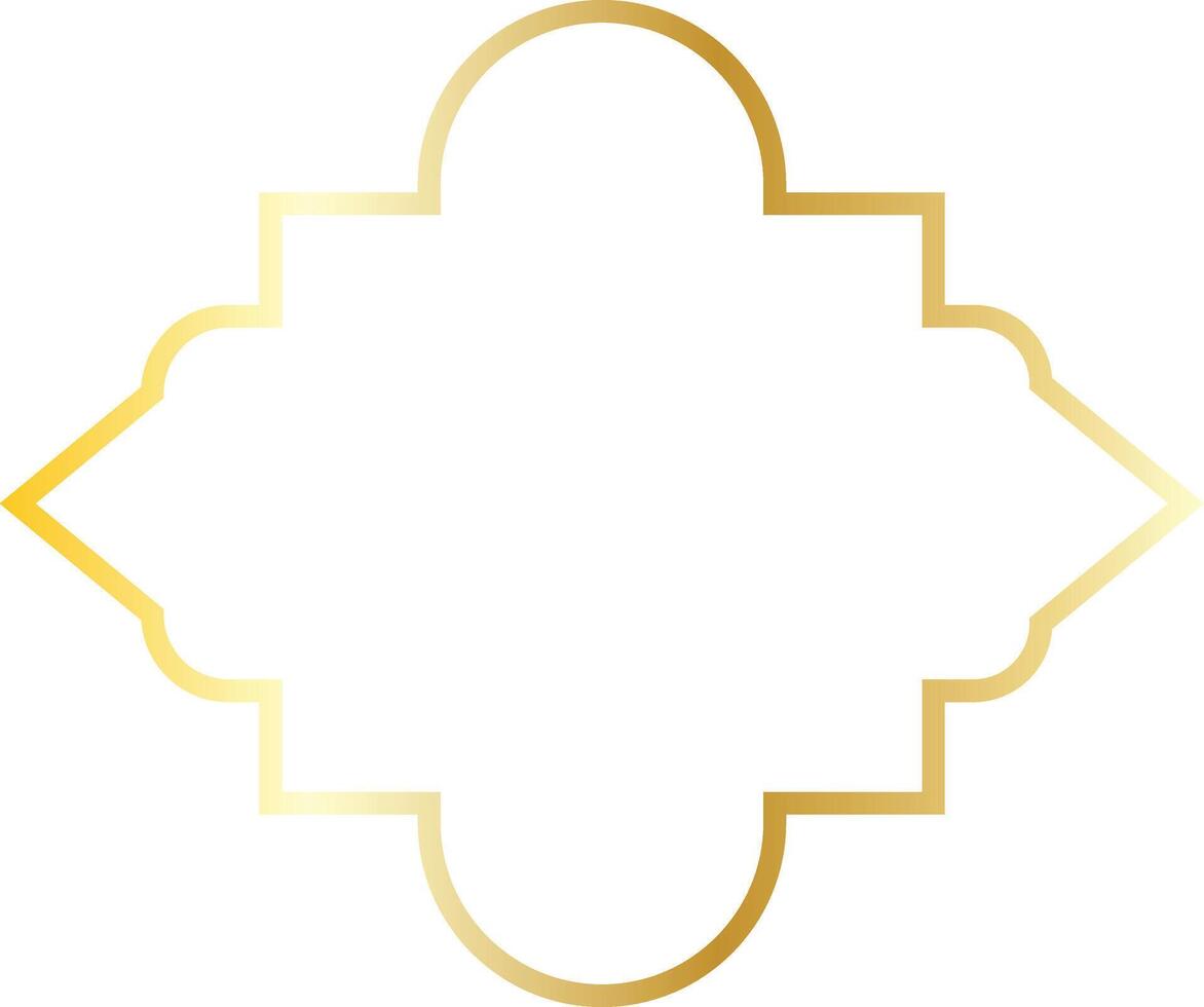 Islamic Ramadan Gold Frame with Geometric Design Style vector