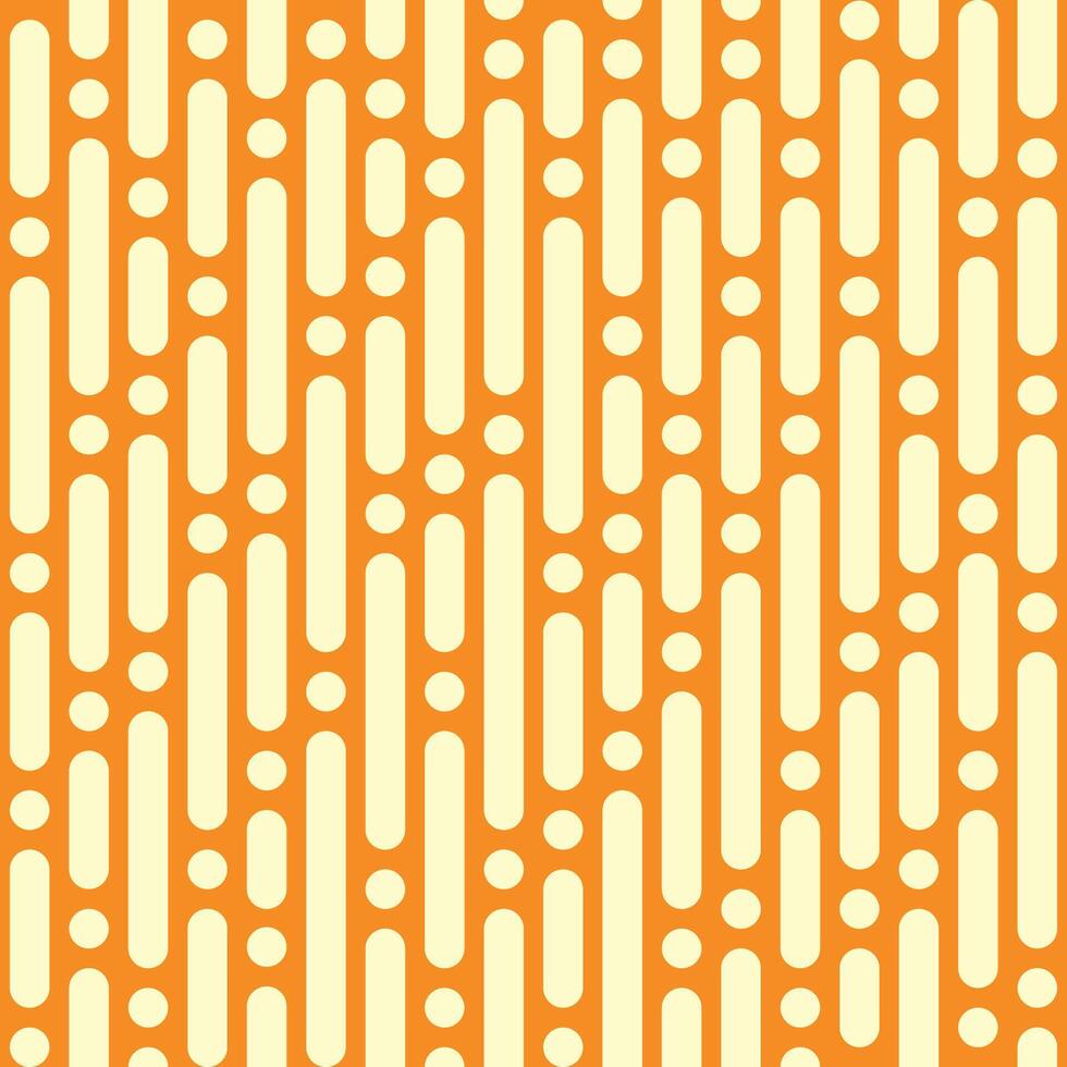 seamless pattern of white lines and dots on a yellow background vector
