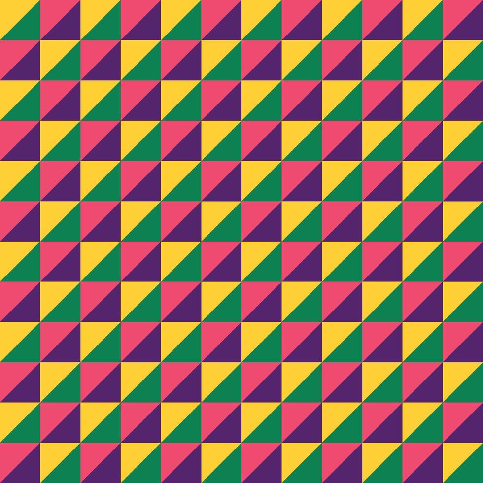 simple geometric seamless pattern in yellow, green, purple and pink vector
