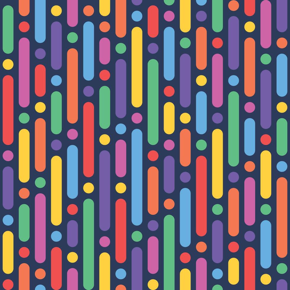 seamless pattern of colorful lines on a dark background, fun and creative for kids or trendy design with basic shapes vector