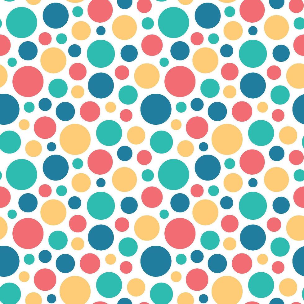 seamless pattern of collection of colorful circles scattered around vector